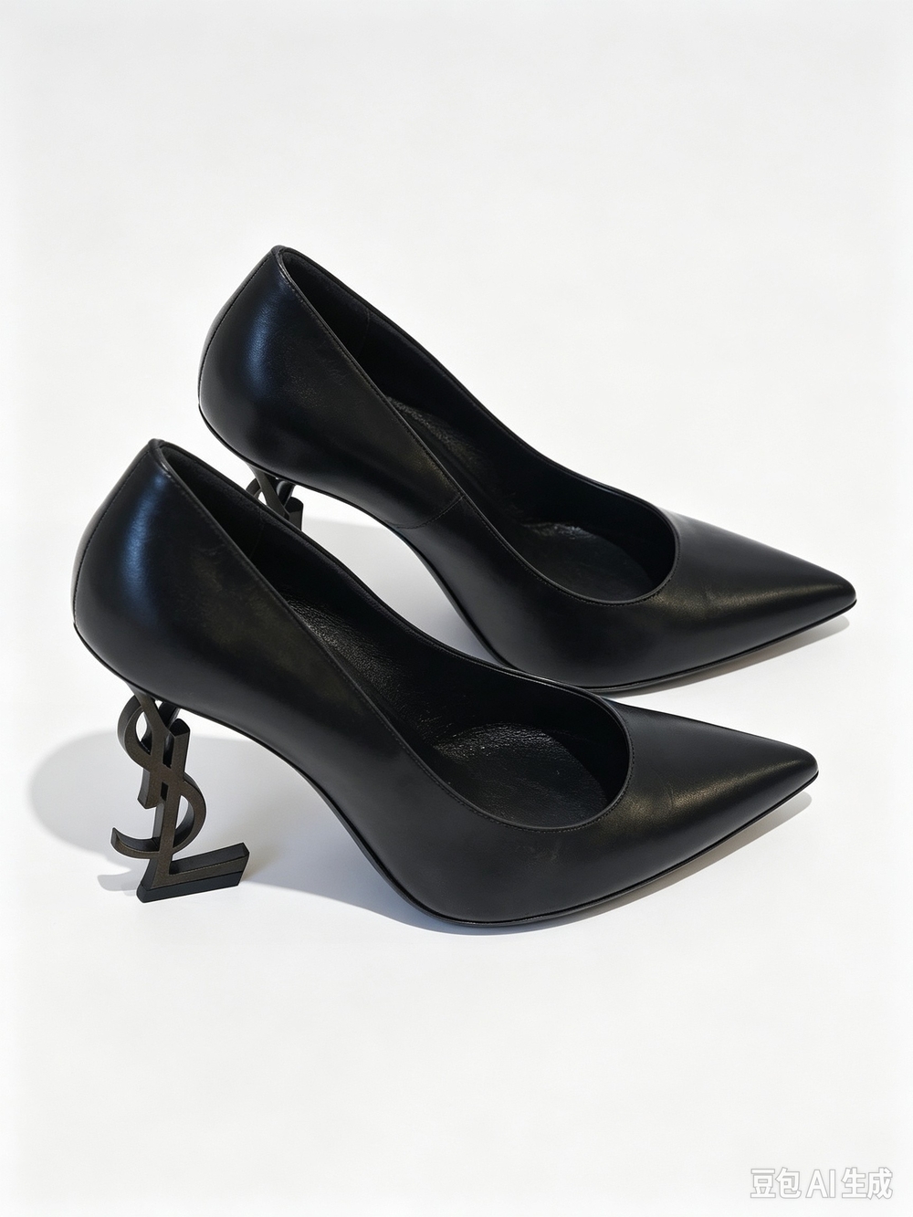 Saint Laurent YSL Opyum Black Leather Pointed‑Toe Pumps